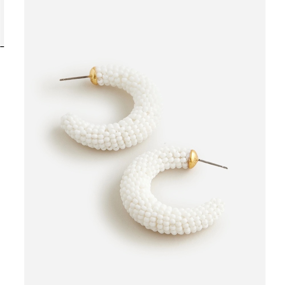J CREW Chunky beaded hoop earrings